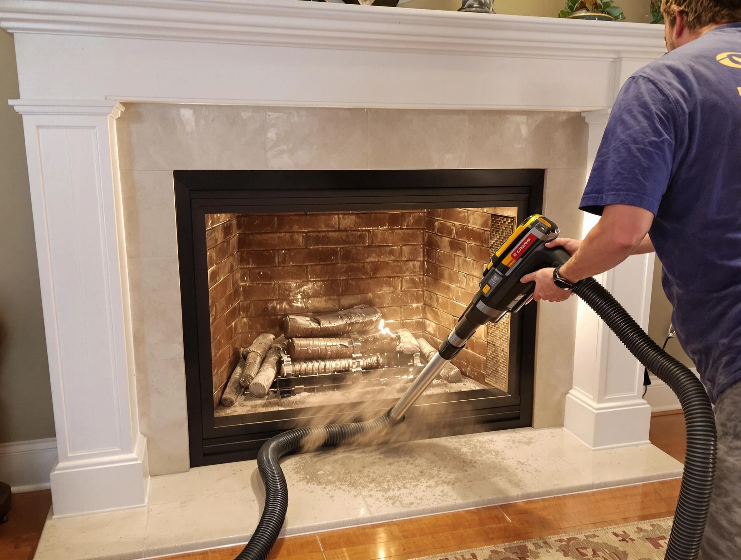 Fireplace cleaning performed by Draper Chimney Sweep in Draper, UT