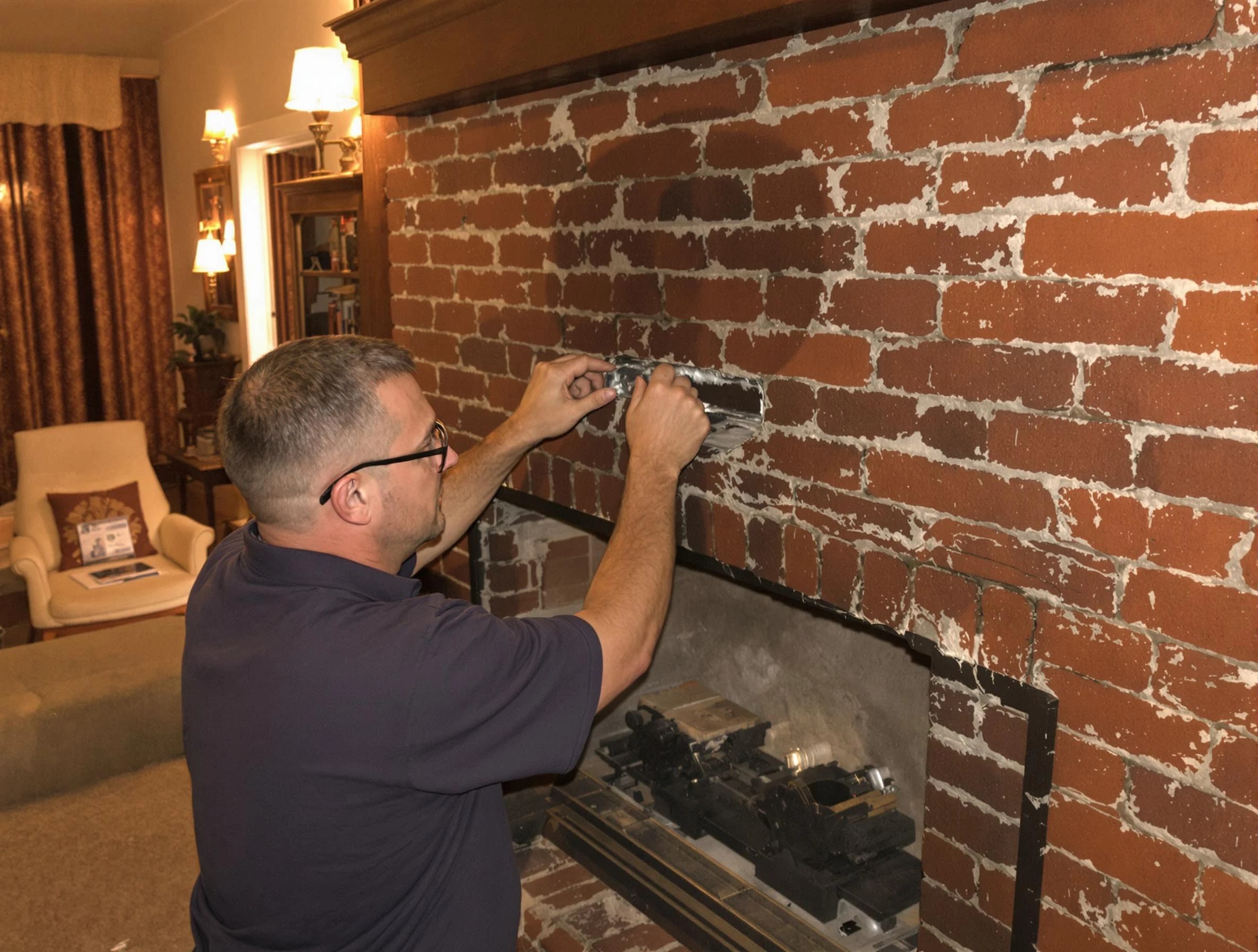 Draper Chimney Sweep expert fixing a fireplace in Draper, UT