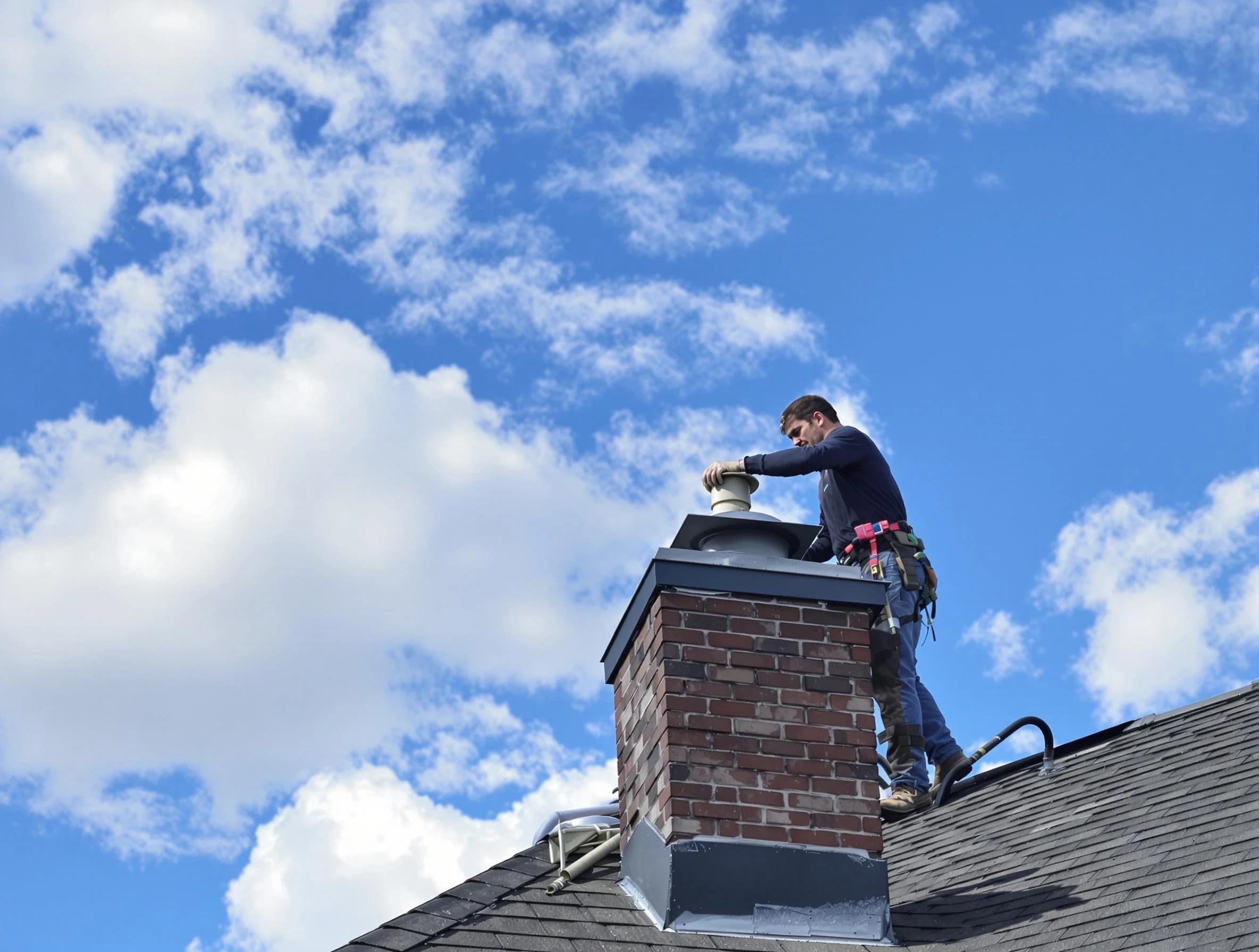 Draper Chimney Sweep installing a sturdy chimney cap in Draper, UT