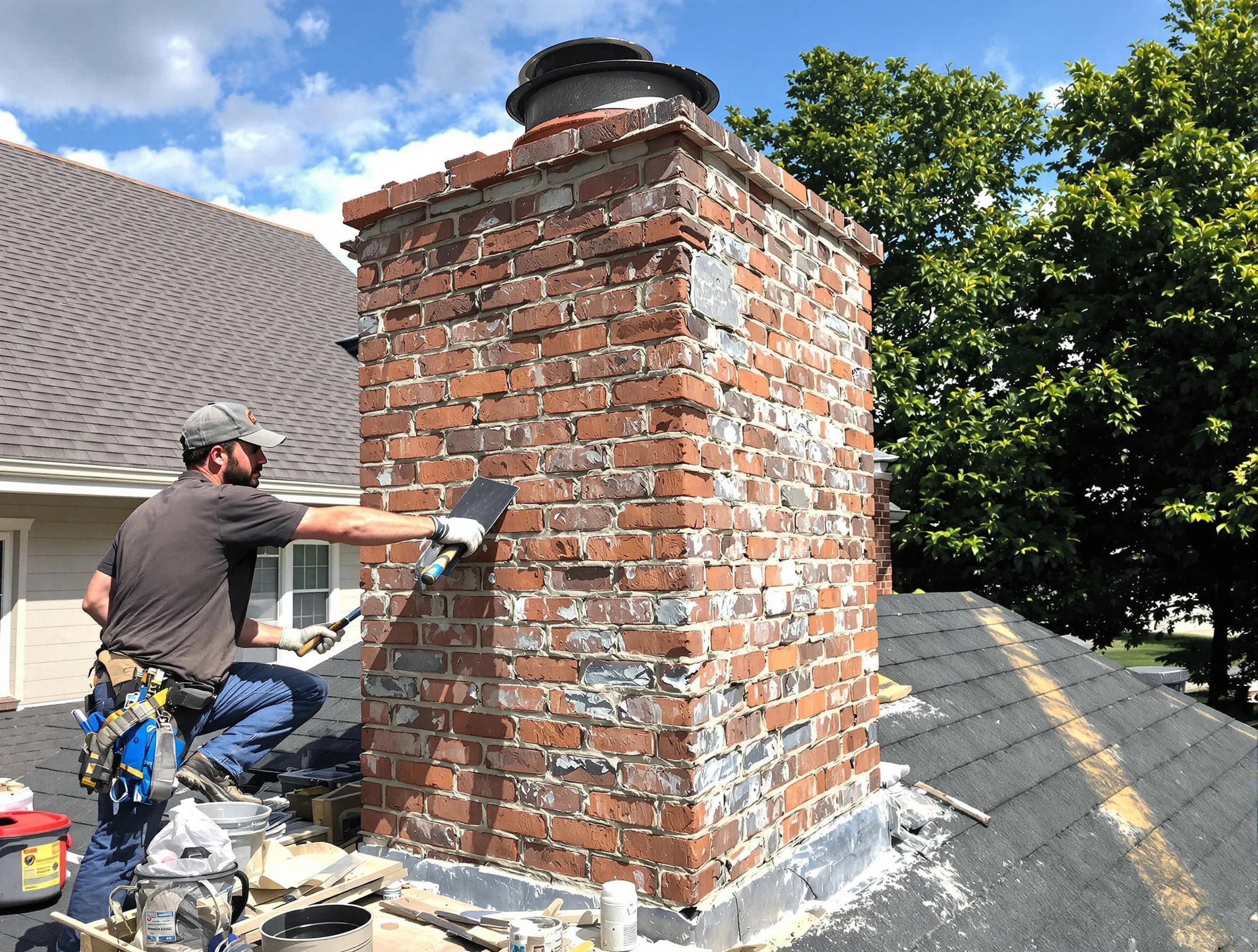 Completed chimney rebuild by Draper Chimney Sweep in Draper, UT