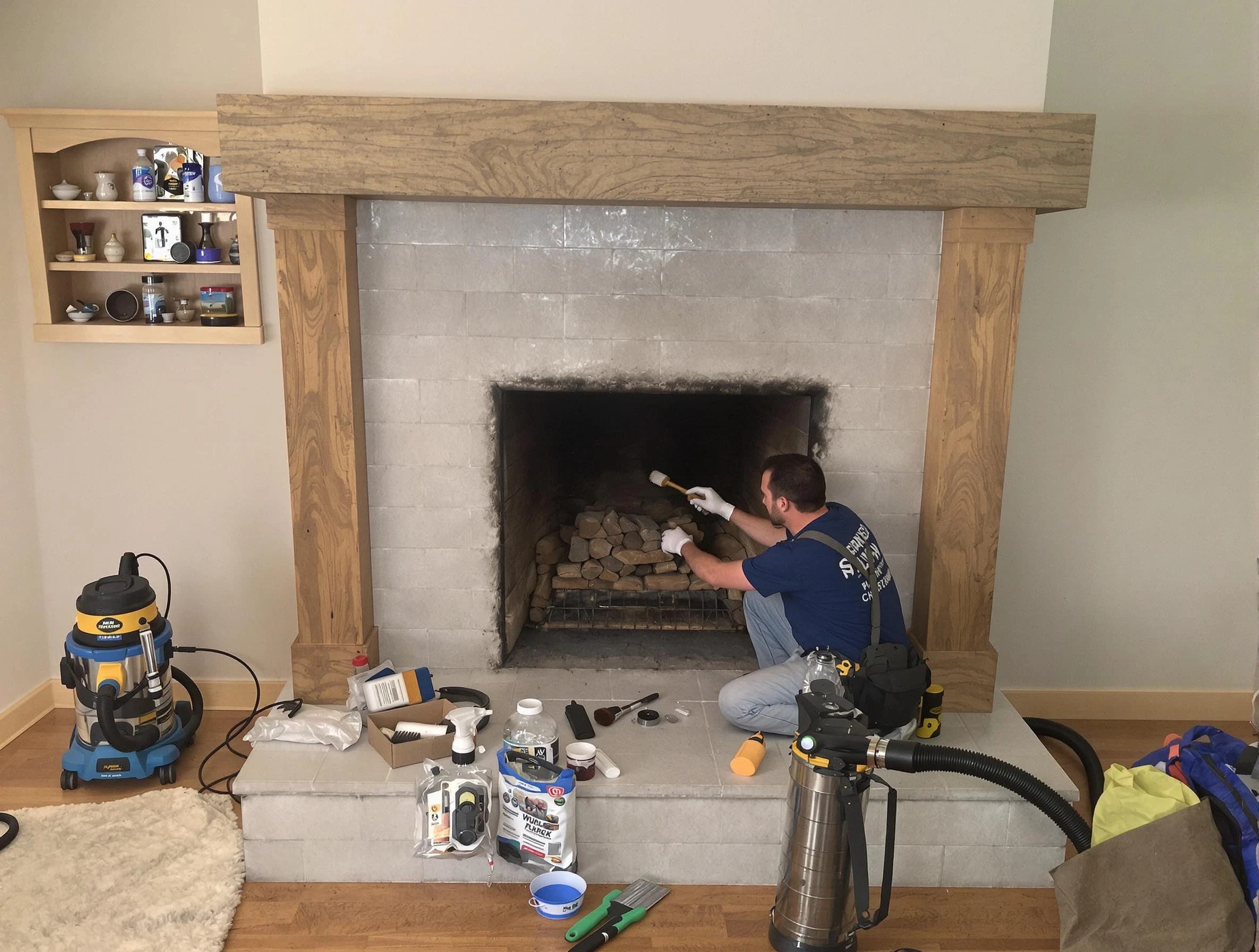 Detailed creosote removal process by Draper Chimney Sweep in Draper, UT