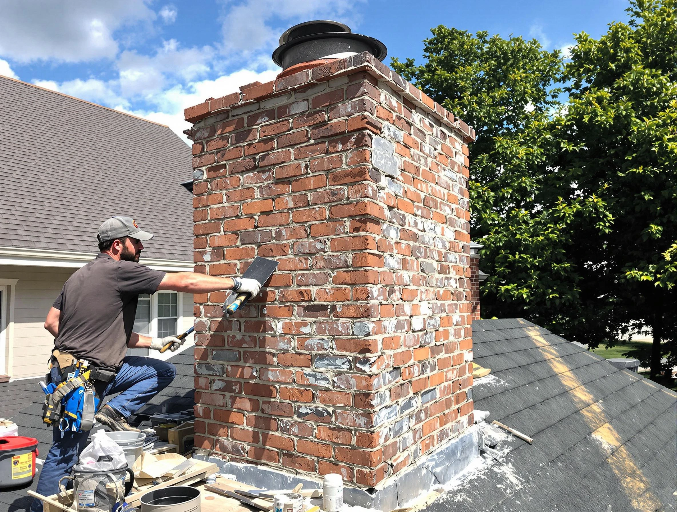 Completed chimney rebuild by Draper Chimney Sweep in Draper, UT