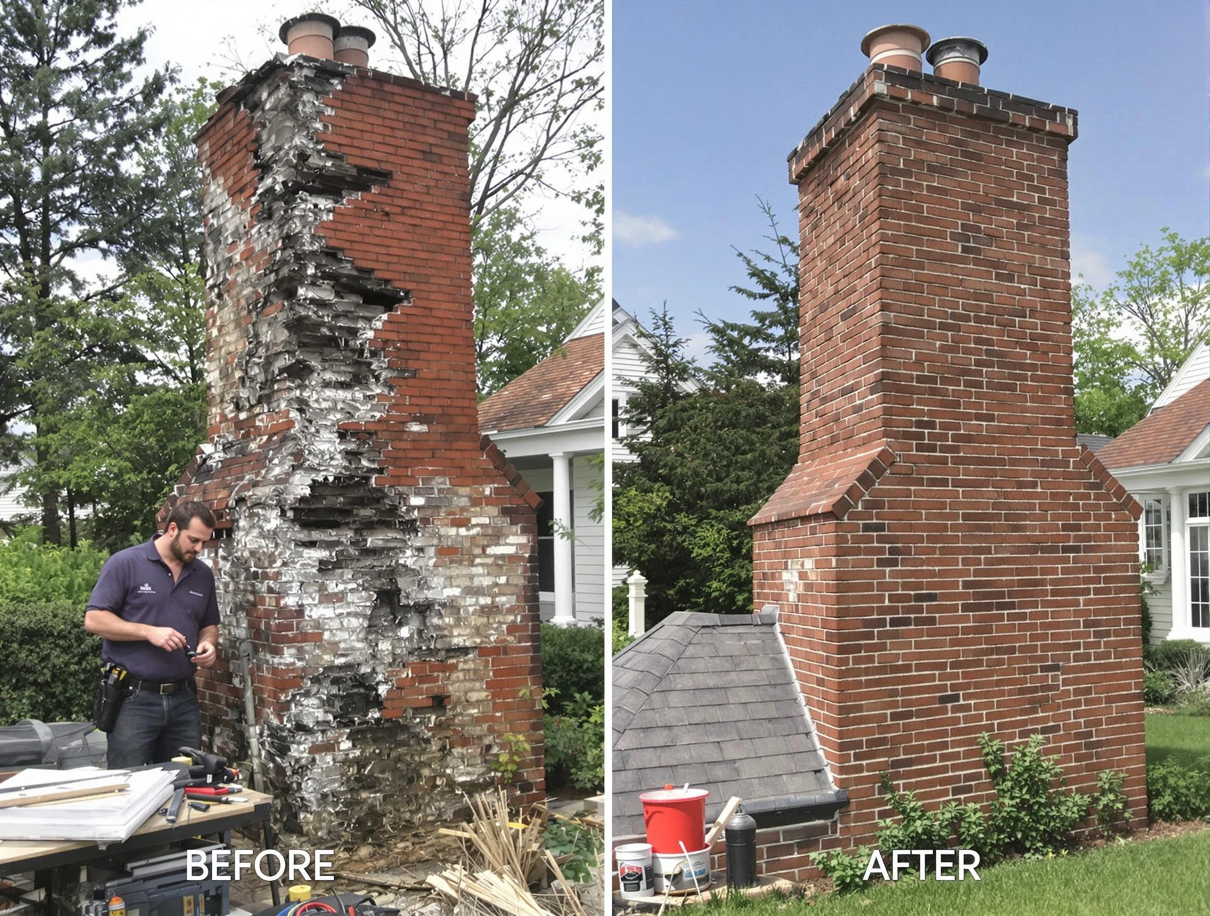Draper Chimney Sweep performing a full chimney restoration in Draper, UT
